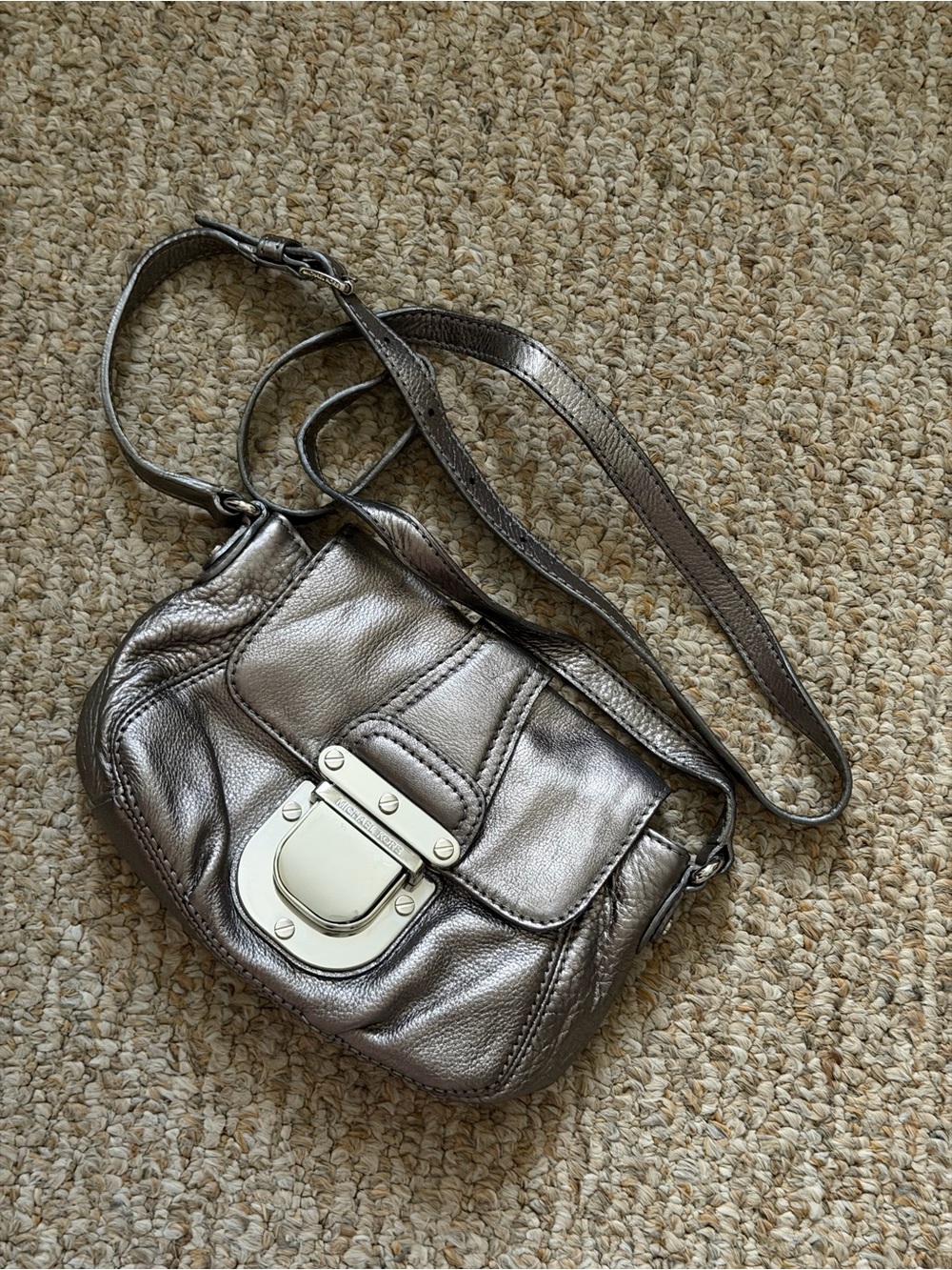 Michael Kors Charlton mini crossbody bag in pewter